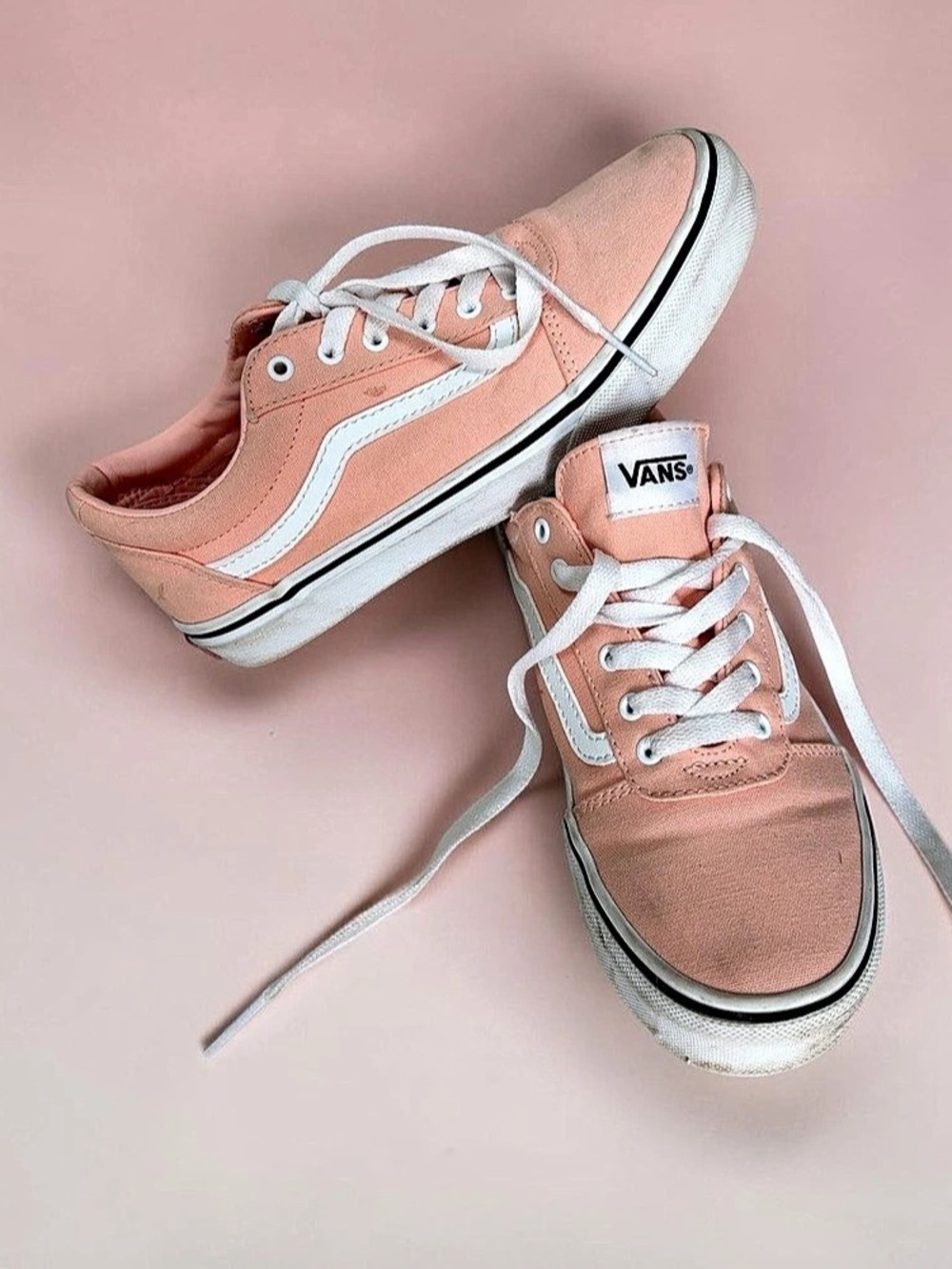 Vans Ward Low Peach Pink White Sneakers US Kids 4